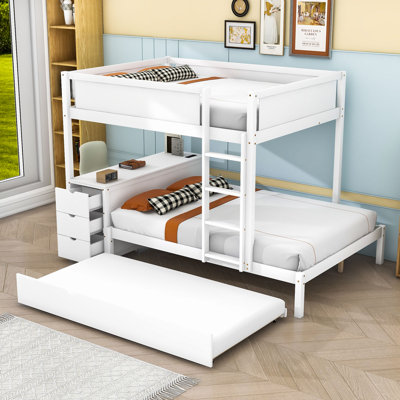 Kaleis Bunk Bed With Storage Drawers, Outlets, USB Ports And Safety Guardrails