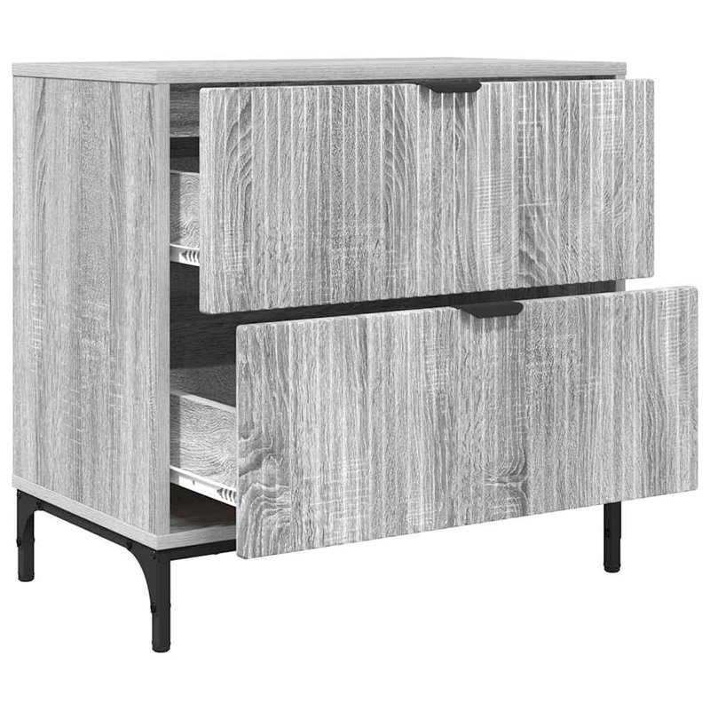 63.5cm W Manufactured Wood Bedside Table, Grey Sonoma