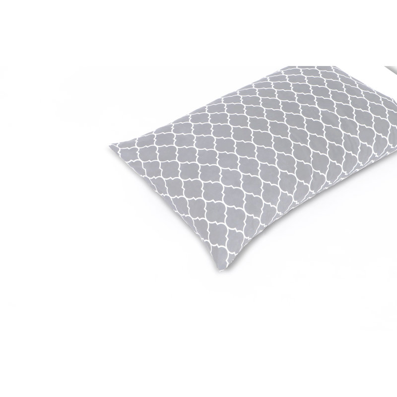  Housses de coussin en microfibre Quatrefoil, Grand, Gris / blanc