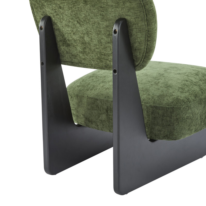Chaises d'appoint rembourrées en tissu Vierra, Noir, Vert