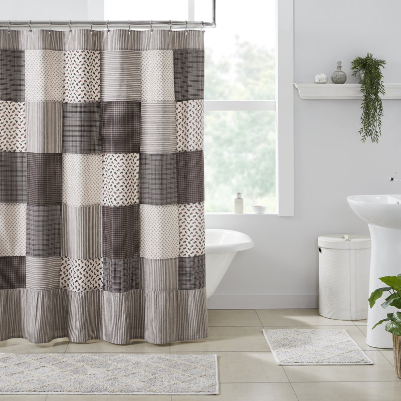 Bahari Cotton Patchwork Shower Curtain