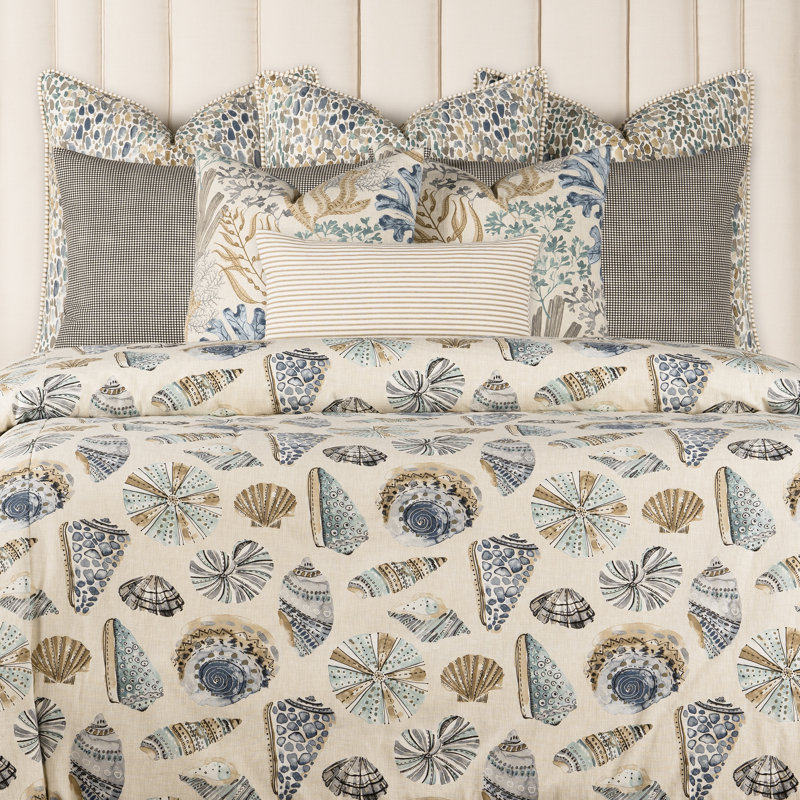 Ensemble de housse de couette de luxe 100% coton Siscovers Longboat Aqua | Fabriqué aux États-Unis