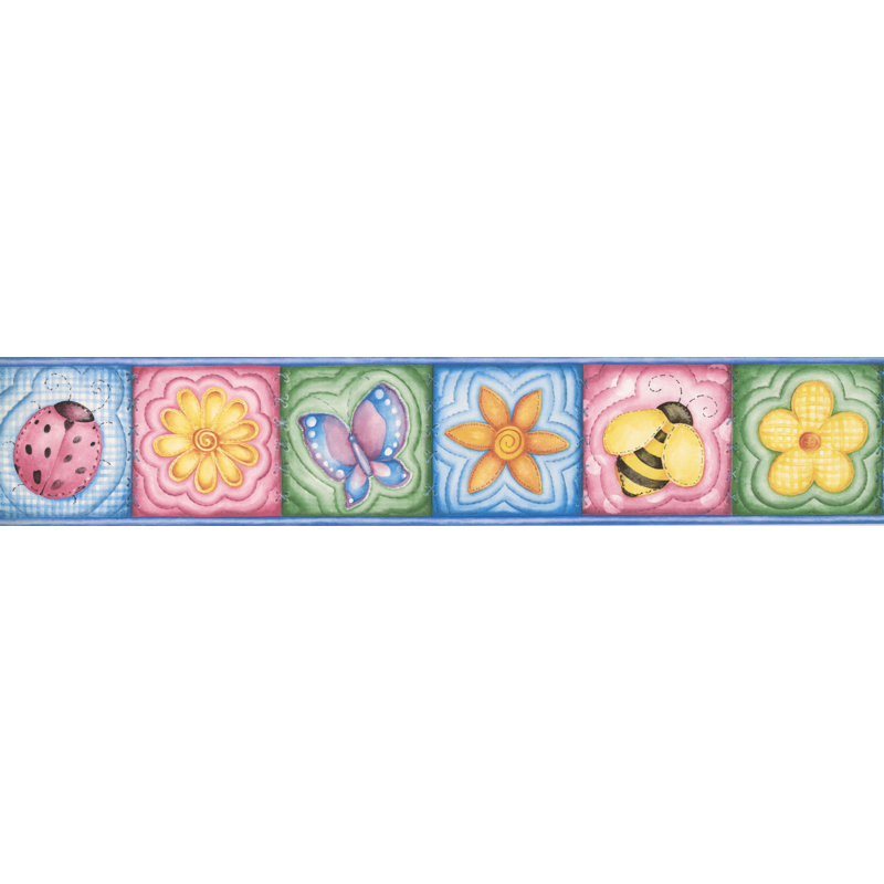Bordure de dossier Doss Flowers Bee Ladybug, Bleu