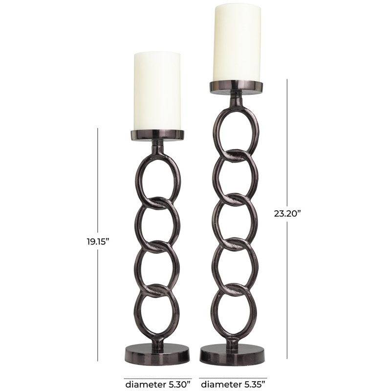 2 Piece Aluminum Tabletop Pillar Set, Dark Grey
