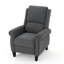 Fauteuil inclinable rembourré en tissu gris anthracite - Fauteuil inclinable de salon moderne avec pieds en bois d'hévéa pour regarder la télévision confortablement