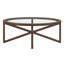 Table basse moderne ovale, plateau basse en verre trempé, table centrale