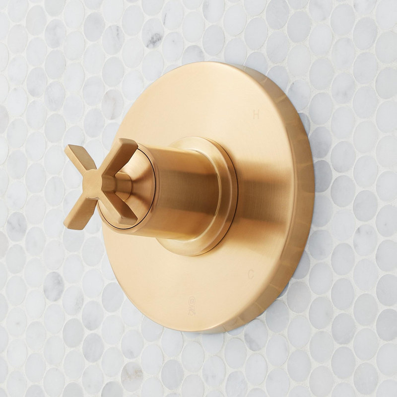 Vassor Pressure Balance Tub and Shower System - Brushed Gold, Brushed Gold