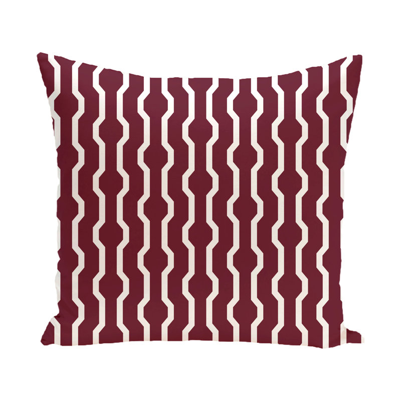 Nuts And Bolts Geometric Reversible Throw Pillow, 18" H x 18" W, Cranberry/Burgundy
