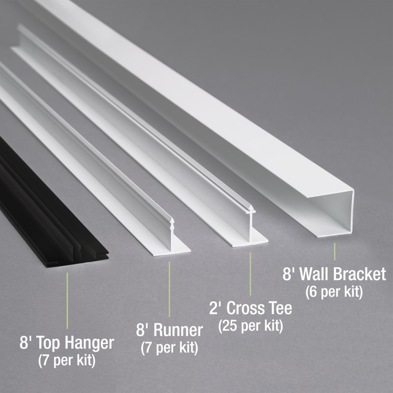 Ensemble de grille de montage en surface 100 pieds carrés CeilingMAX, Blanc