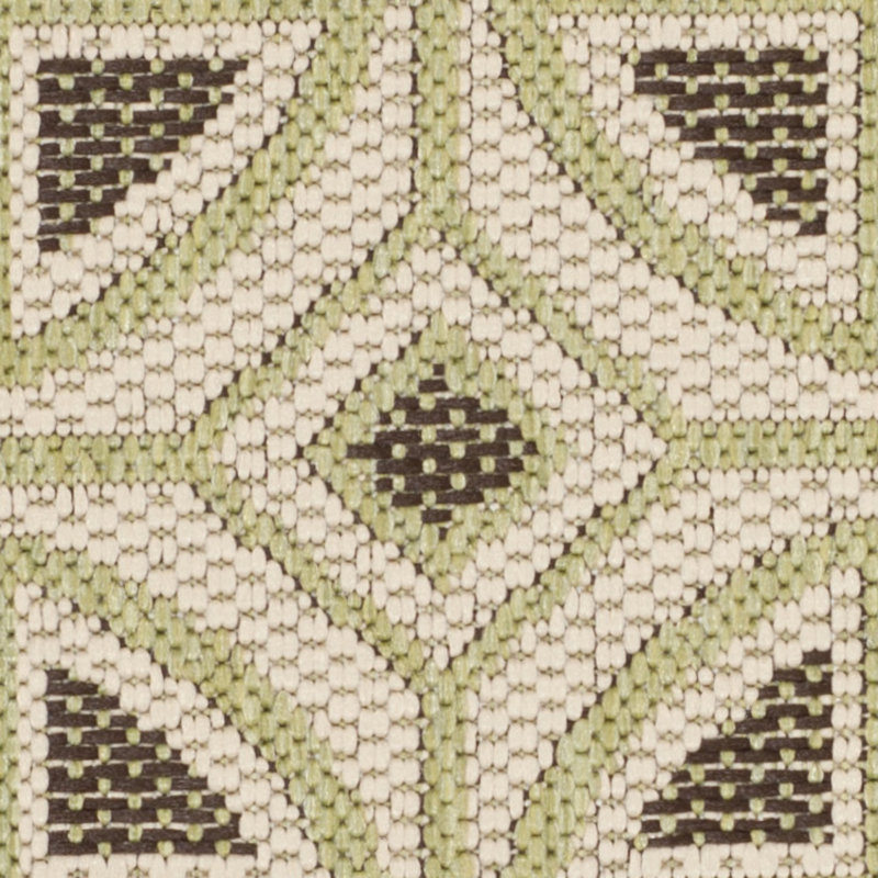 Arneshia Geometric Green/Beige Indoor/Outdoor Area Rug, Rectangle 4' x 5'7"