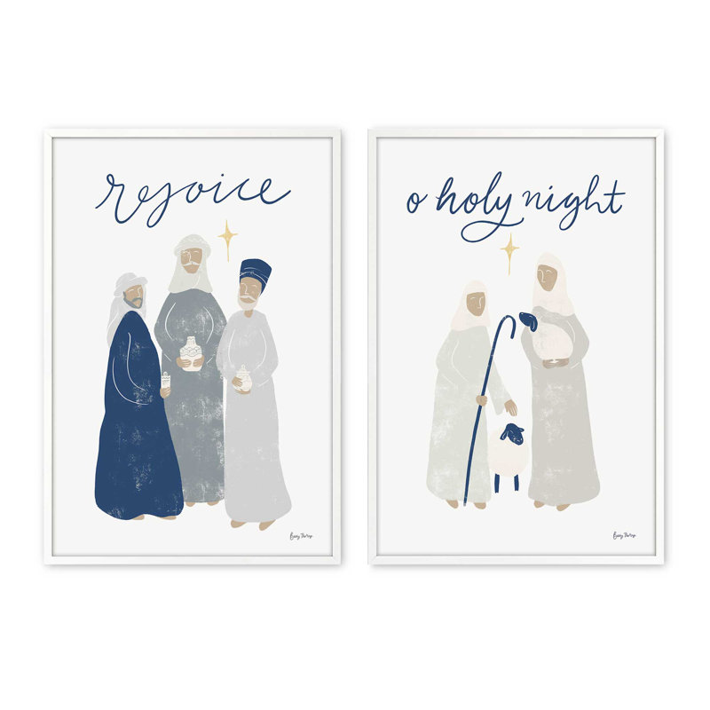 Bethlehem's Glow II, ensemble de 2 reproductions d'art, 10 po x 8 po, Blanc opaque