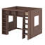 Lit mezzanine en bois avec armoires de rangement et tablettes-637011416