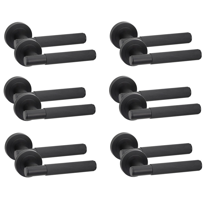 6 Pairs Knurled T-Bar Door Handles