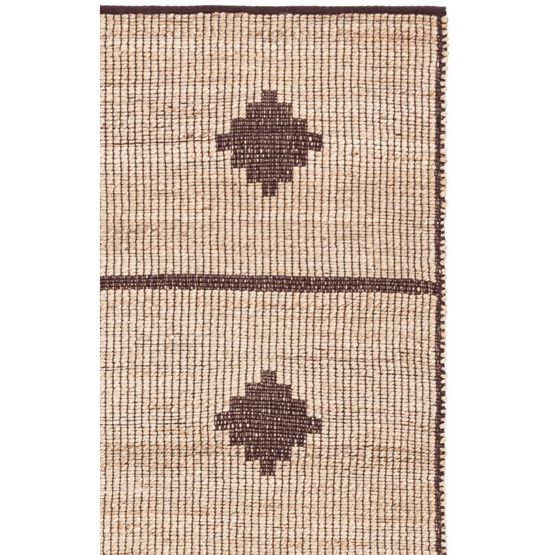 Tapis en jute tissé à plat en fibre naturelle Kobey, Tapis de couloir 2 pi 3 po x 9 pi