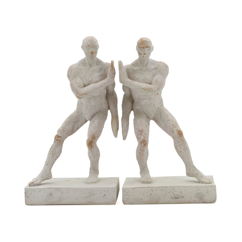 Modern Male Figure Bookends, Set Of 2