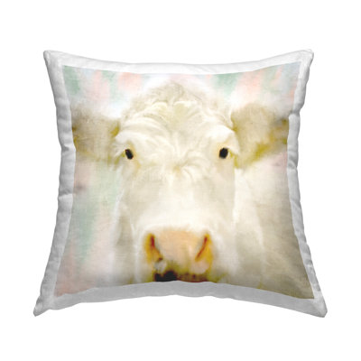 Coussin décoratif en gros plan blanc, imprimé par Kim Allen