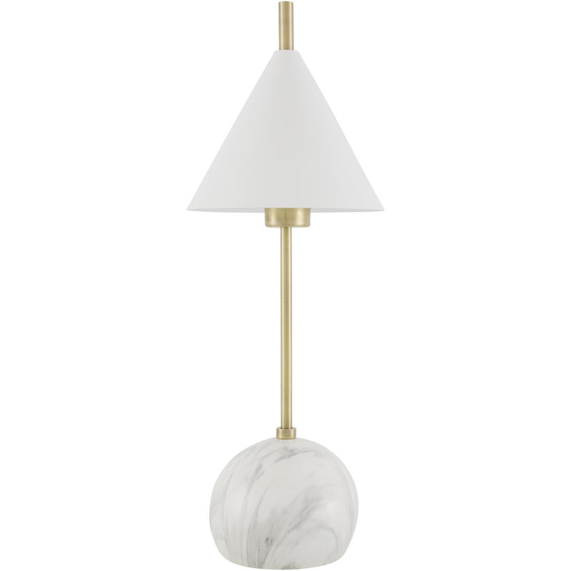 Almanza Table Lamp, White, White