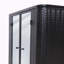 Black Wall-Mounted Bathroom Cabinet with Mirror, 2 Mirrored Doors, and Open Shelf