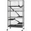 Petite cage pour animaux 63 "63 po pour furets et chinchillas - avec accessoire, 6 portes, plateau facile à nettoyer, construction en acier, élément gris furch chinchilla, fil Terrible amovible, roulant,