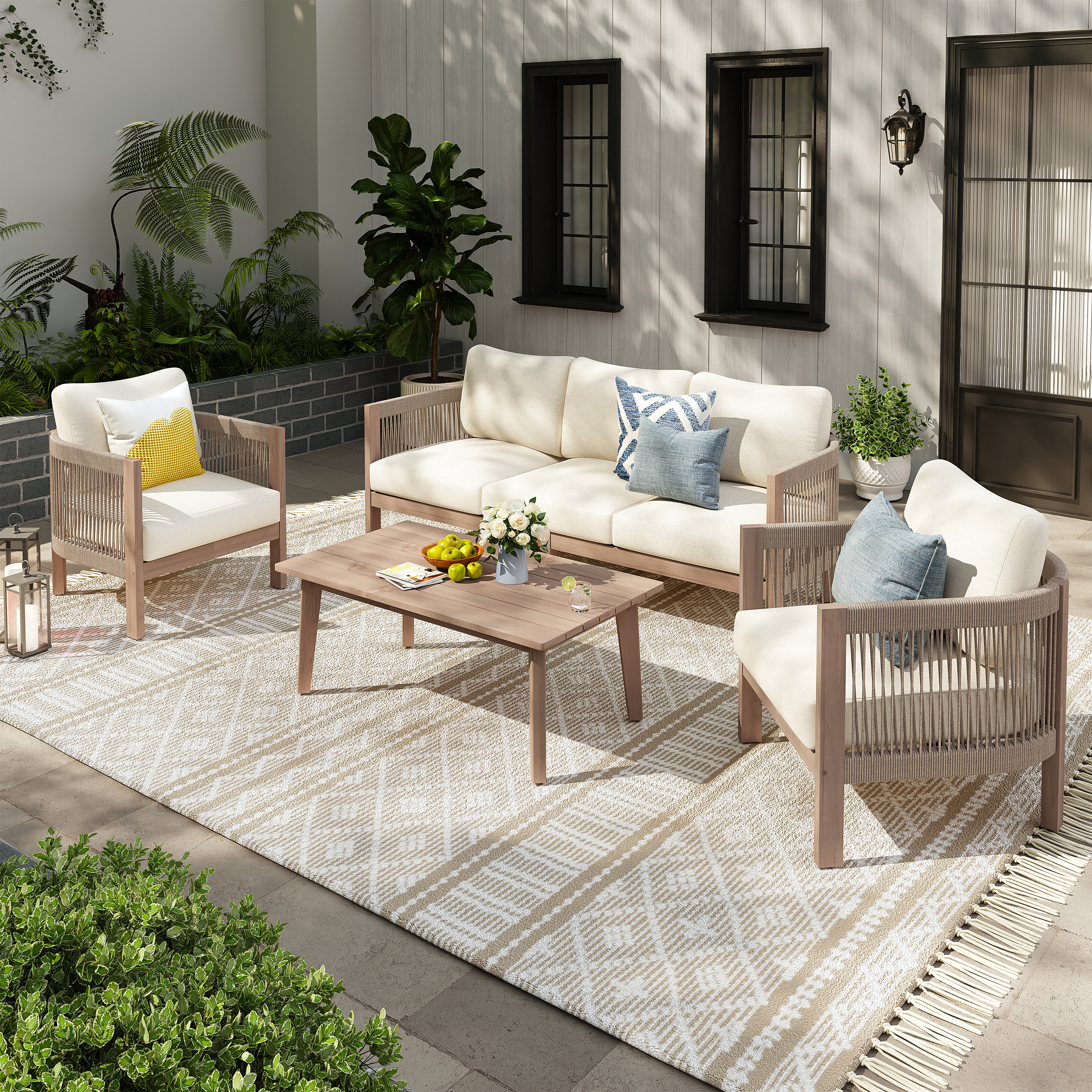 5-Person Outdoor Seating Group with Cushions | Comfort