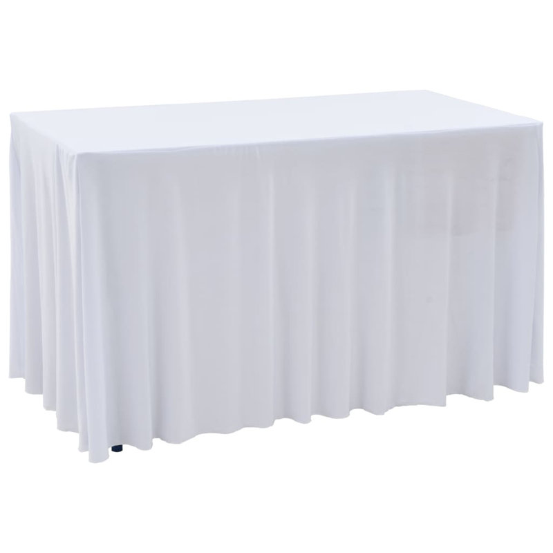 vidaXL Table Cover White 90% polyester, 10% elastane, 29.9" D x 72" L