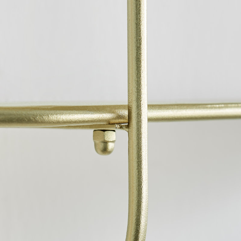 Broseley Two-Tier Warm Gold Metal Hanging Bracket Wall Mounted Shelf