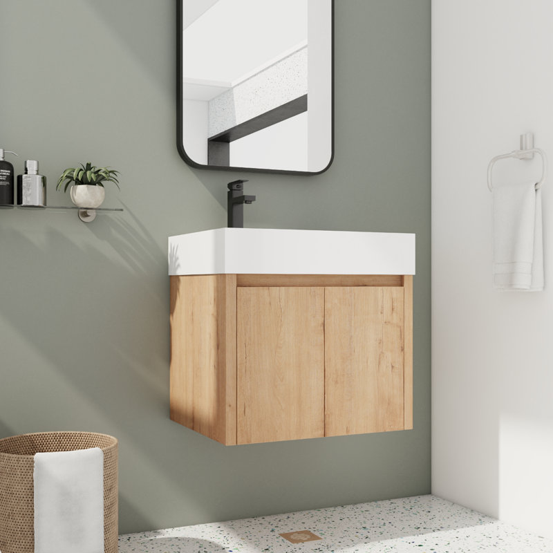 Meuble-lavabo simple 24,07 po avec plateau en résine Freyha