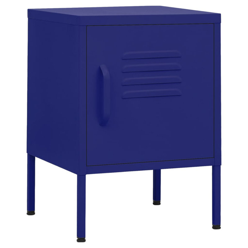 Izzabel 35cm W Steel Bedside Table, Navy Blue, Individual