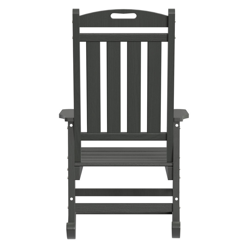 Chaises berçantes d'extérieur en PEHD pour patio, Gris