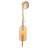 1-Light Armed Wall Sconce with Pull Chain Switch, Vintage Brass Wall Light with Amber Hand-Blown Glass Shade, E12 Base 60W Max for Bedroom Bathroom Vanity Living Room, ETL UL Listed