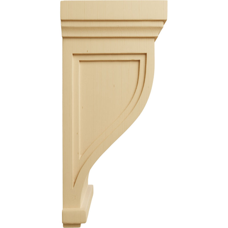 14" Alder Wood Traditional Recessed Corbel