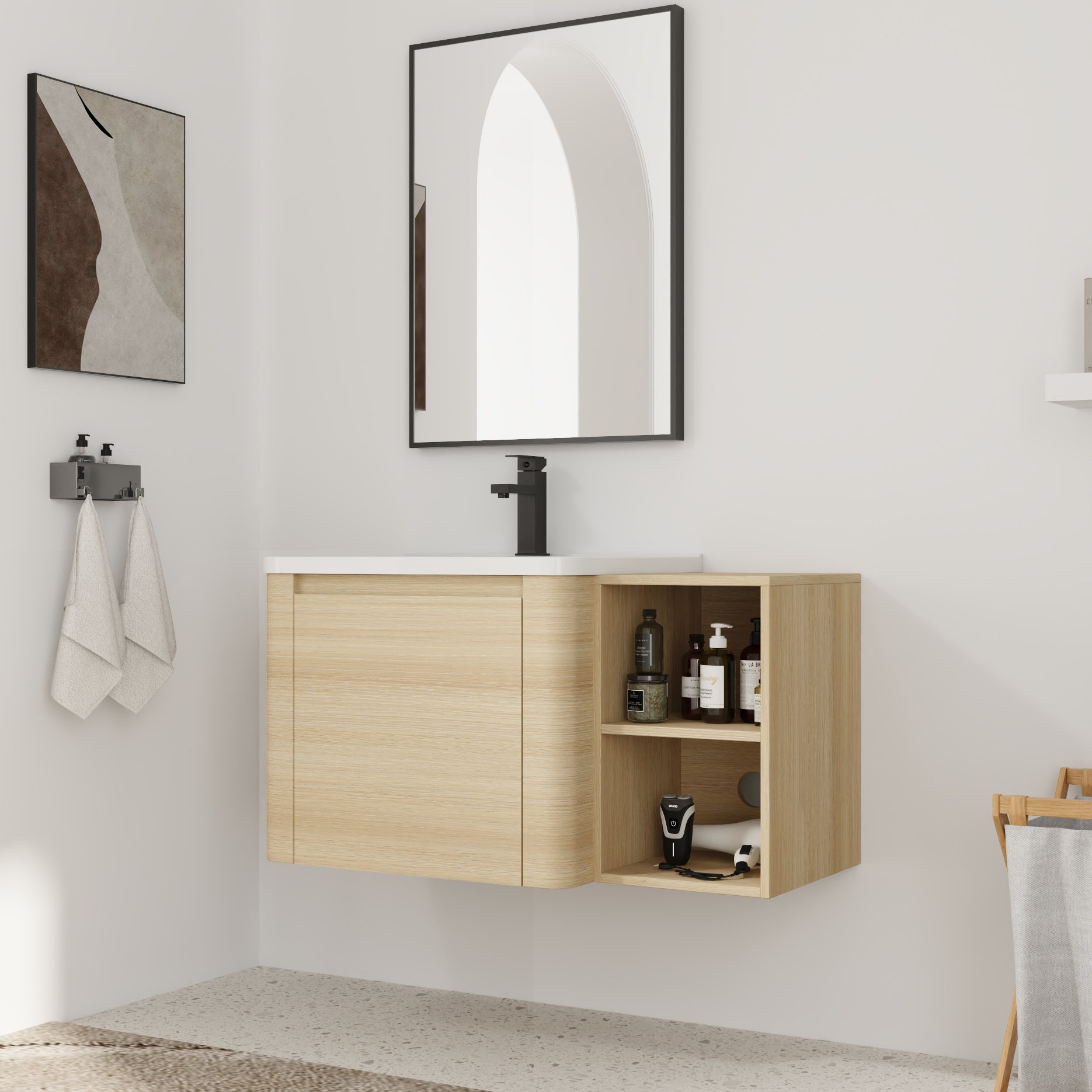 Ebern Designs 40'' Floating Single Bathroom Vanity with Ceramic Sink ...