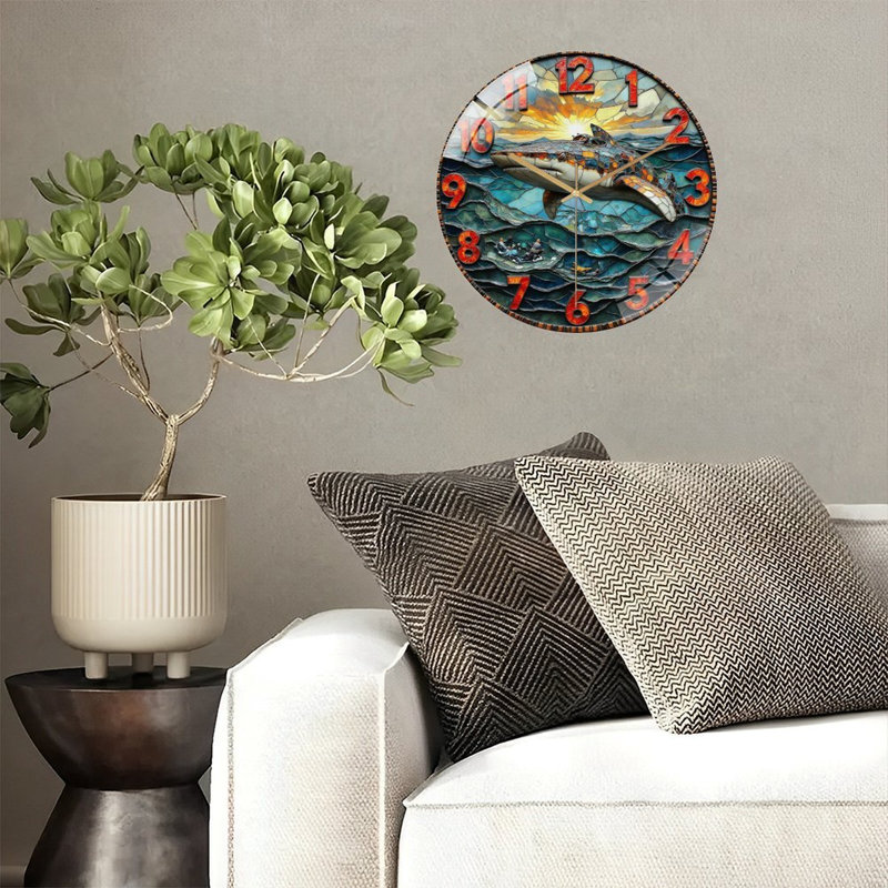Horloge murale baleine 12 po
