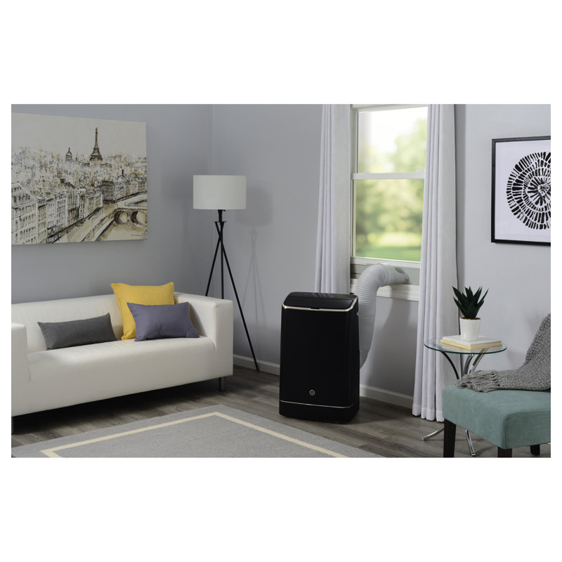 GE 10,500 BTU Black Portable Air Conditioner with Heater and Remote