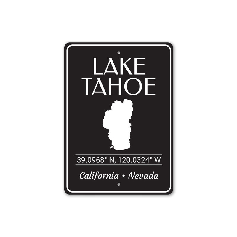Plaque en aluminium Lake Tahoe, H 14 po x l 10 po x P 0,04 po