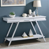 Contemporary Style 1Pc Sofa Table High Gloss Finish Chrome Frame Console Table Gorgeous Living Room Furniture
