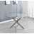 Tierra Sleek Metal and Glass Round Dining Table Set with 6 Faux Leather Upholstered Dining Chairs-1338348356