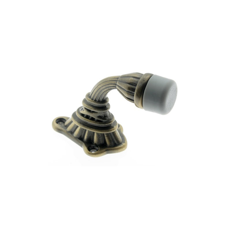 Solid Brass Floor Mount Stop, Antique Brass