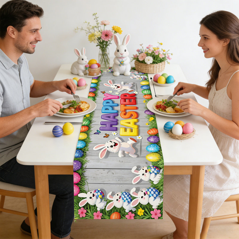 Napperons de table de Pâques avec des œufs et des motifs floraux parfaits pour les décorations de fêtes, C