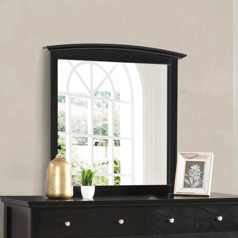 Miroir mural noir élégant et décontracté, Noir