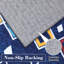Tapis bleu / blanc en polyester tissé à la machine Klodian-1312810966