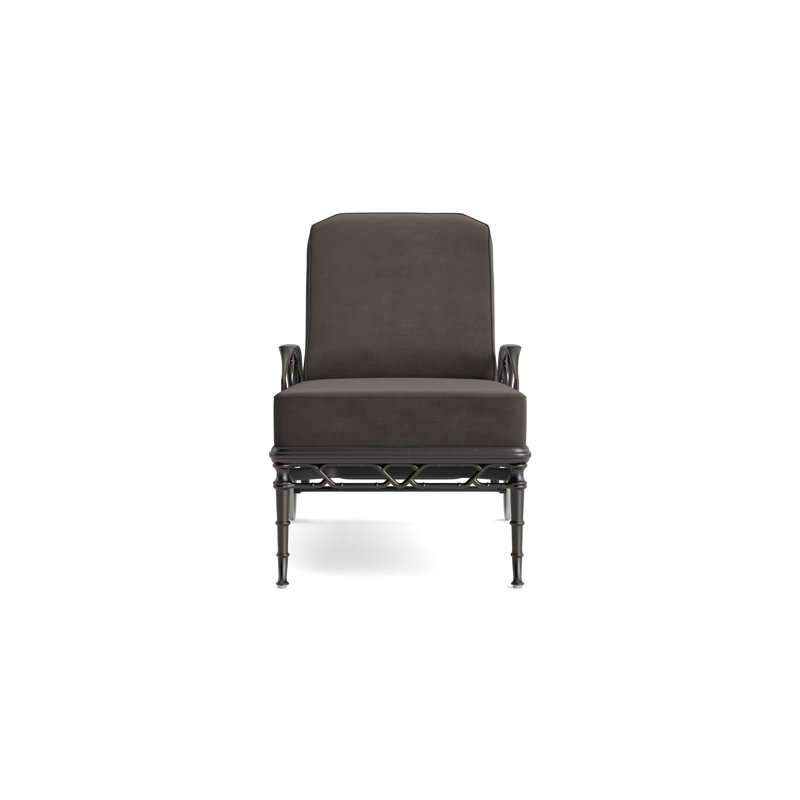 Calcutta Outdoor Chaise Lounge, Textured Pewter, Fusion Charcoal