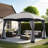 10Ft.W x 12Ft.D Steel Patio Gazebo with Netting-58241733