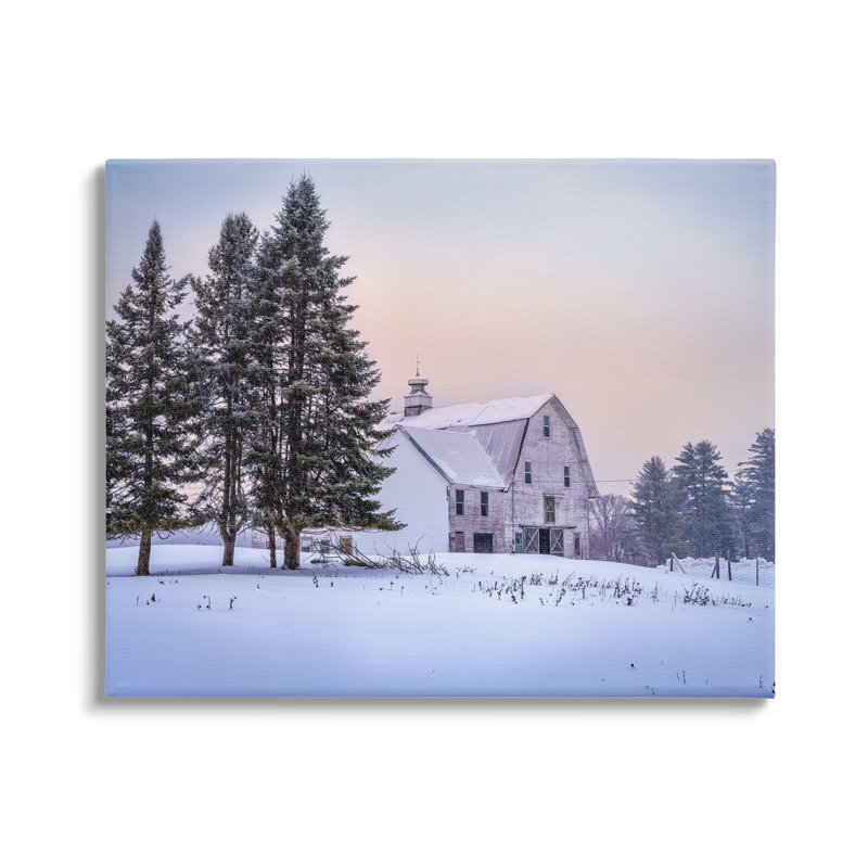 Aw-151-Canvas Winter Farmhouse Snow Landscape On Canvas par Rick Berk, photographie, H 30 po x l 40 po x P 1,5 po