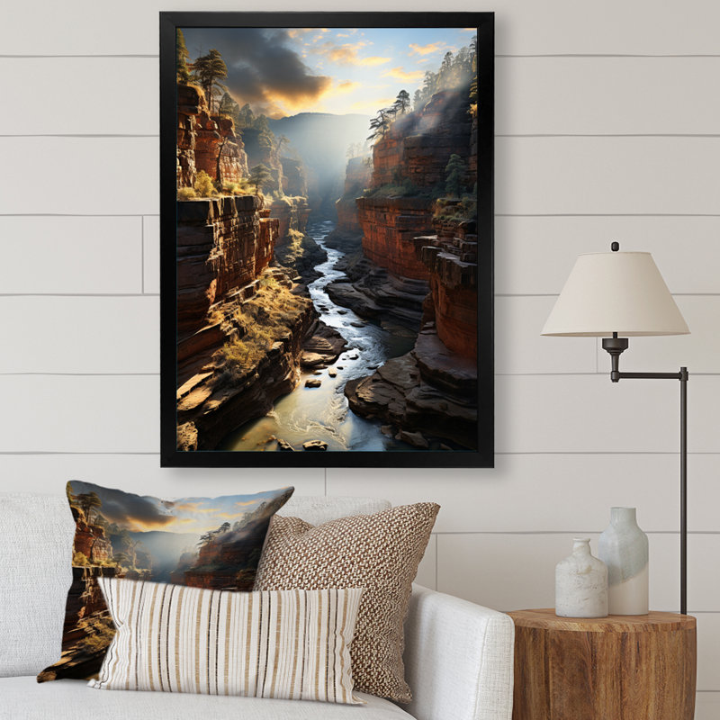 Photographie d'un canyon - Étreinte éternelle II - reproduction, H 20 po x l 12 po x P 1 po, Cadre photo noir