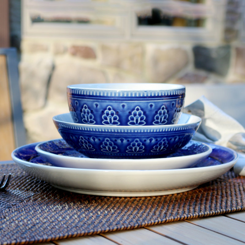Service de table 16 pièces Fez, Bleu