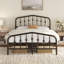 Metal Bed with Arched Headboard and Footboard-366297936-396136827