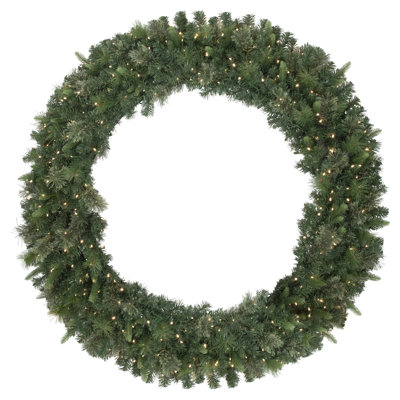 Pre-Lit Kingston Cashmere Pine Commercial Artificial Christmas Wreath 60-Inch Warm White LED Lights