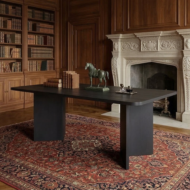 71" Rectangular Multipurpose Dining And Conference Table, Wood Black