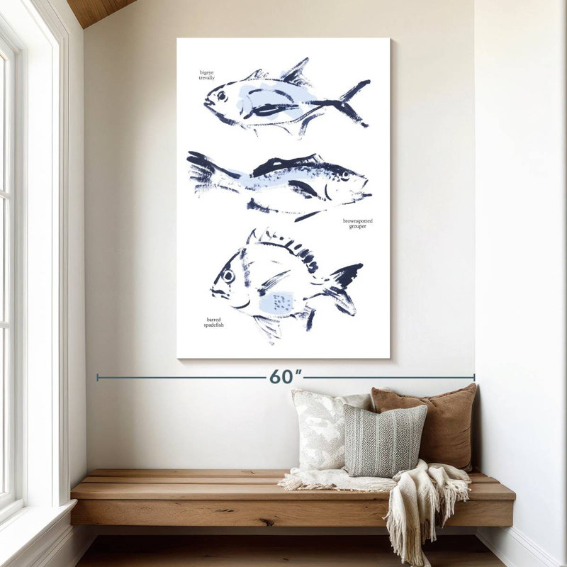 Brampt Fish Sketches, 51" H x 34" W